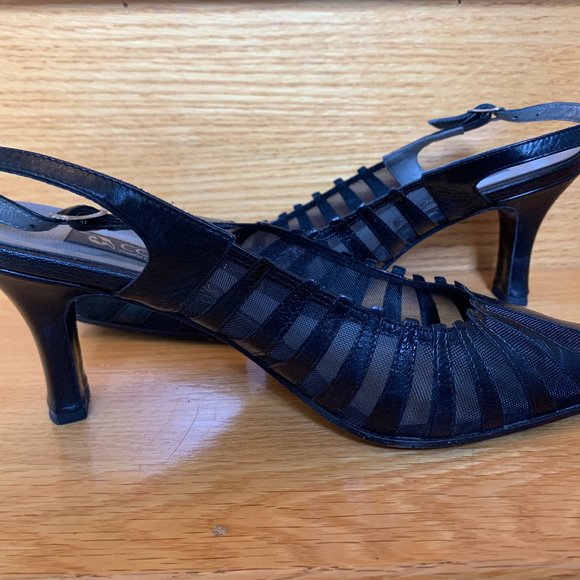 Retro Vero Cuoio Black High Heel Shoes - Picture 1 of 4